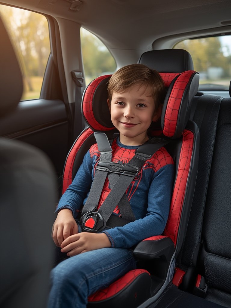 spiderman carseat in action