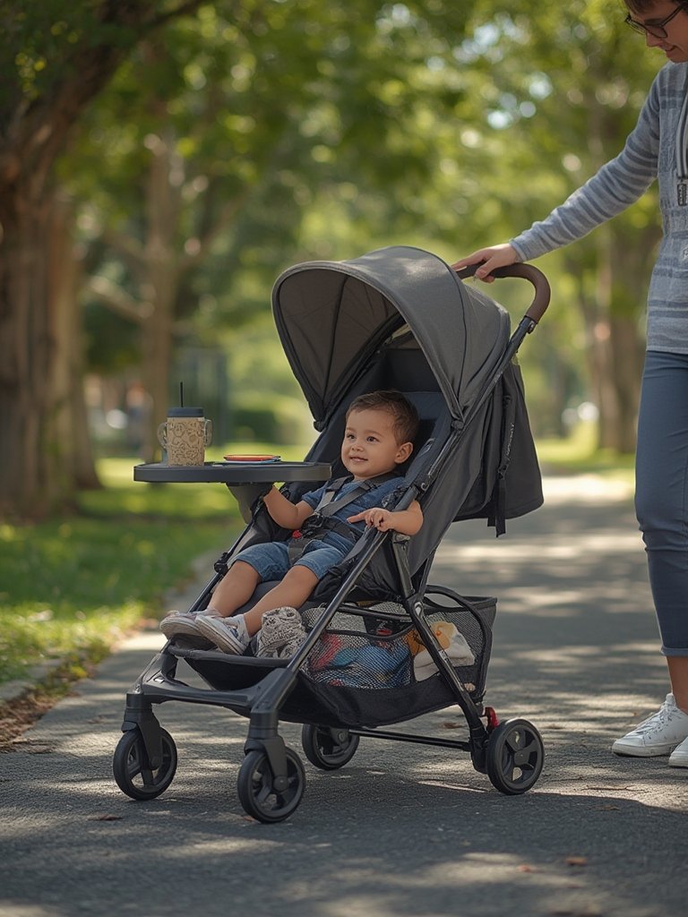 lightweight stroller in action